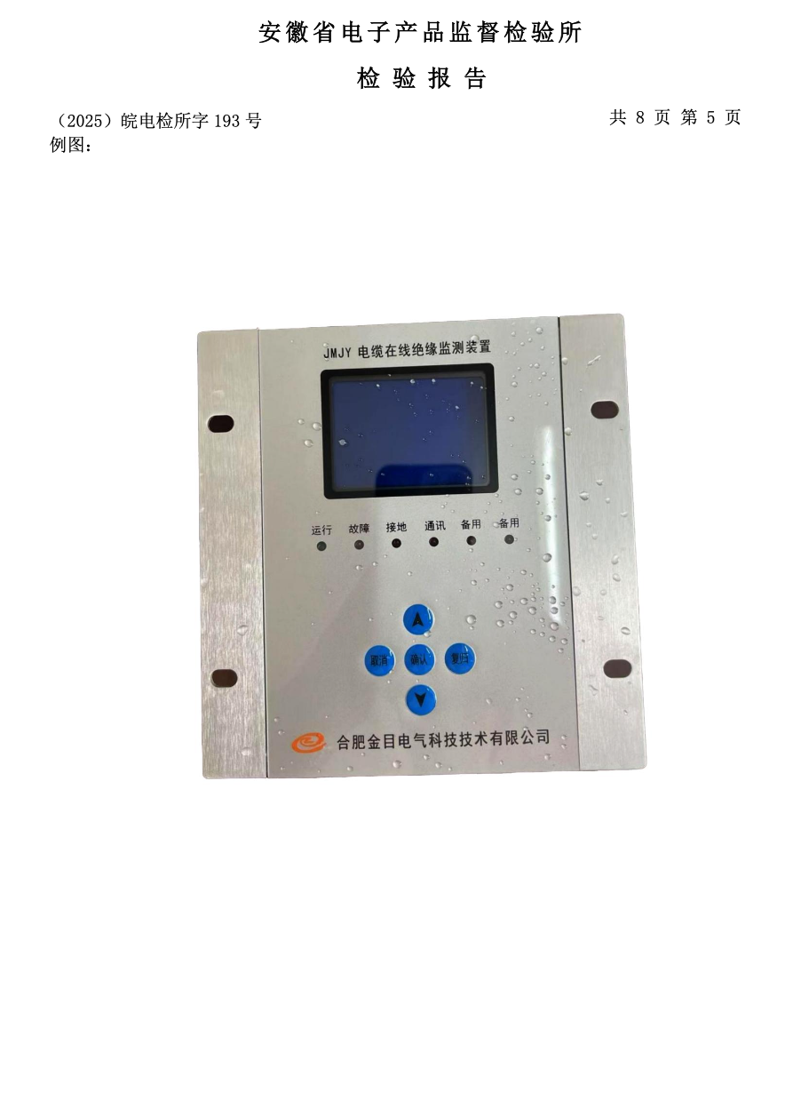 JMJY电网绝缘监测试验报告